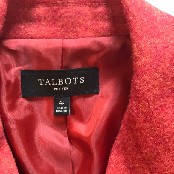 Talbots Wool 4P Blazer Jacket Burnt Orange Red - Picture 4 of 12